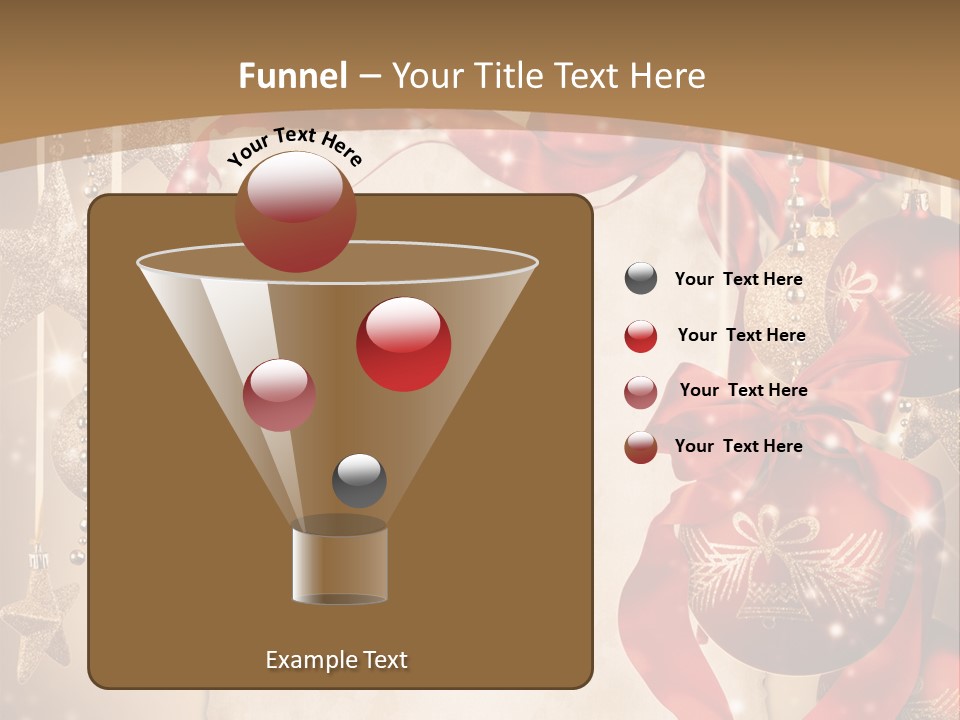 Ornament Post Card Red PowerPoint Template