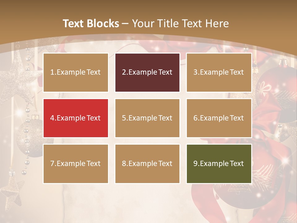 Ornament Post Card Red PowerPoint Template