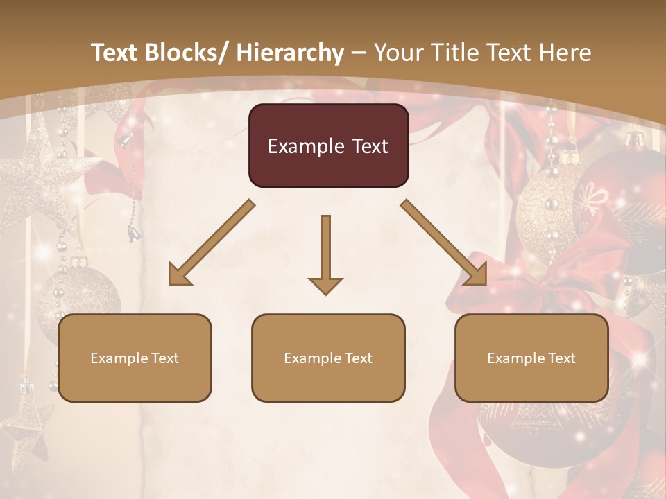 Ornament Post Card Red PowerPoint Template