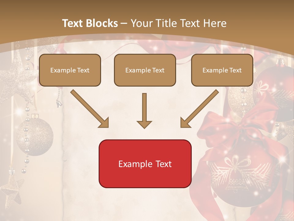 Ornament Post Card Red PowerPoint Template