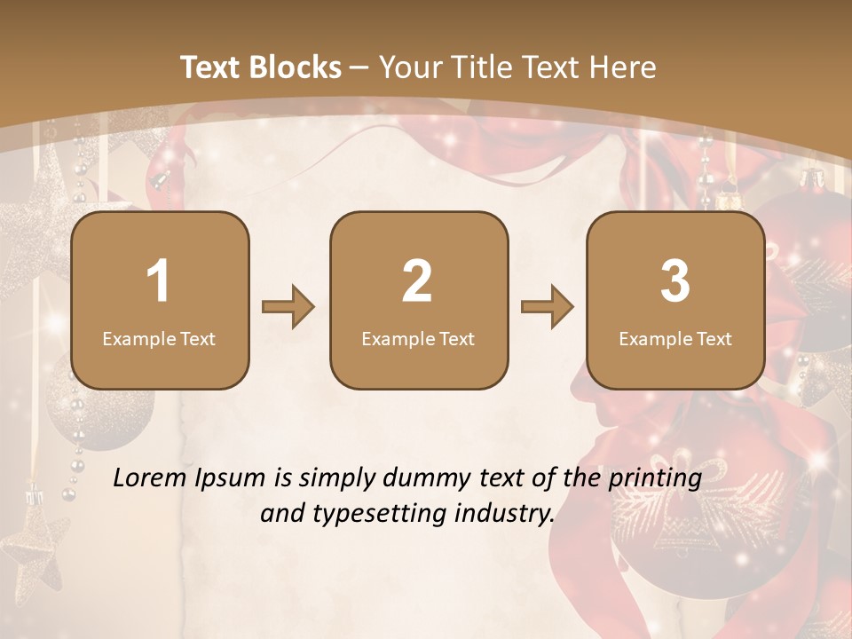 Ornament Post Card Red PowerPoint Template