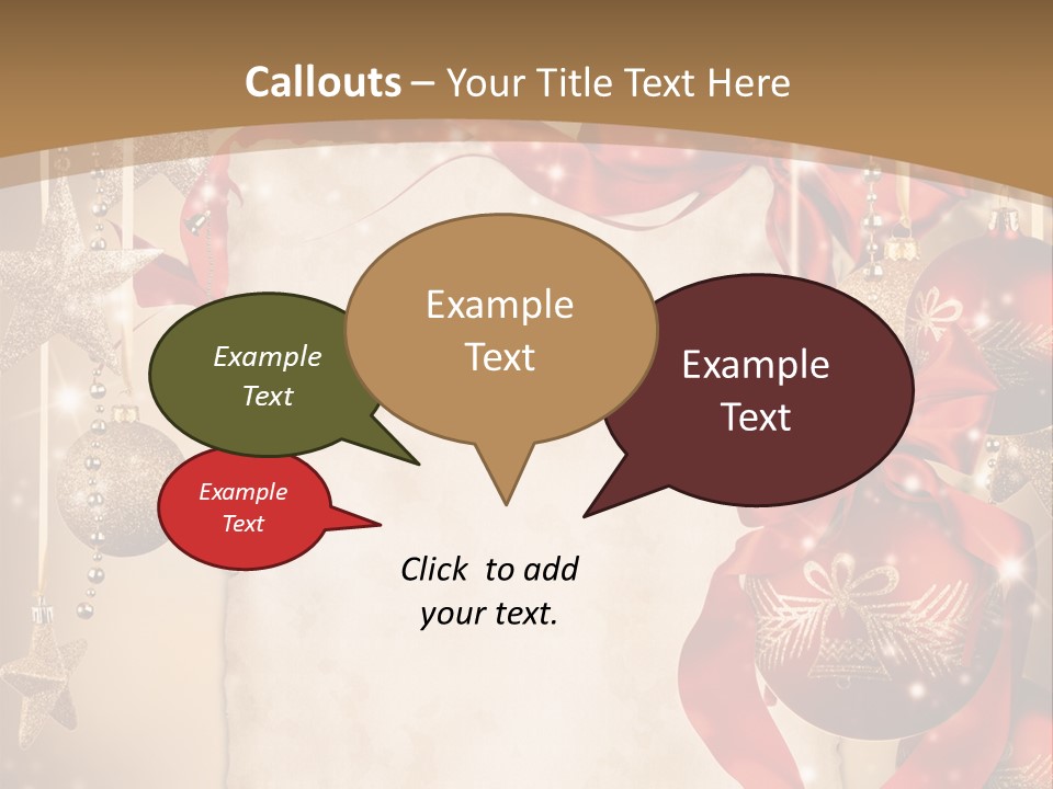 Ornament Post Card Red PowerPoint Template