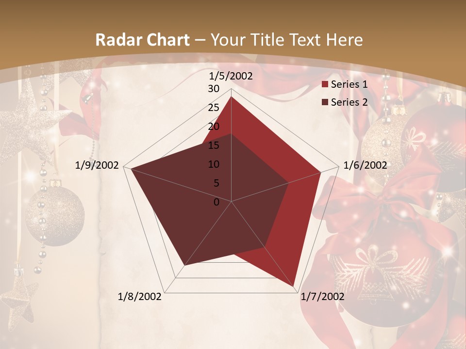 Ornament Post Card Red PowerPoint Template