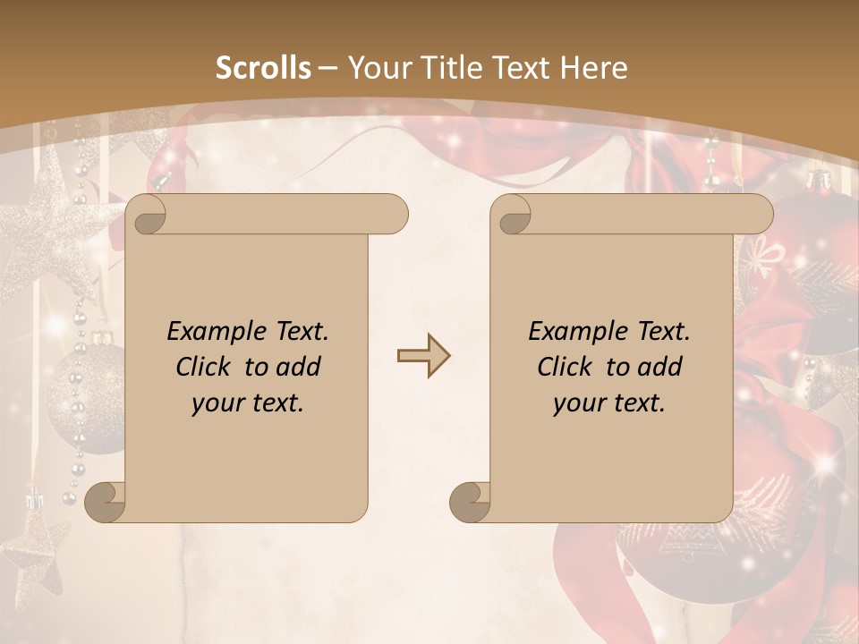 Ornament Post Card Red PowerPoint Template