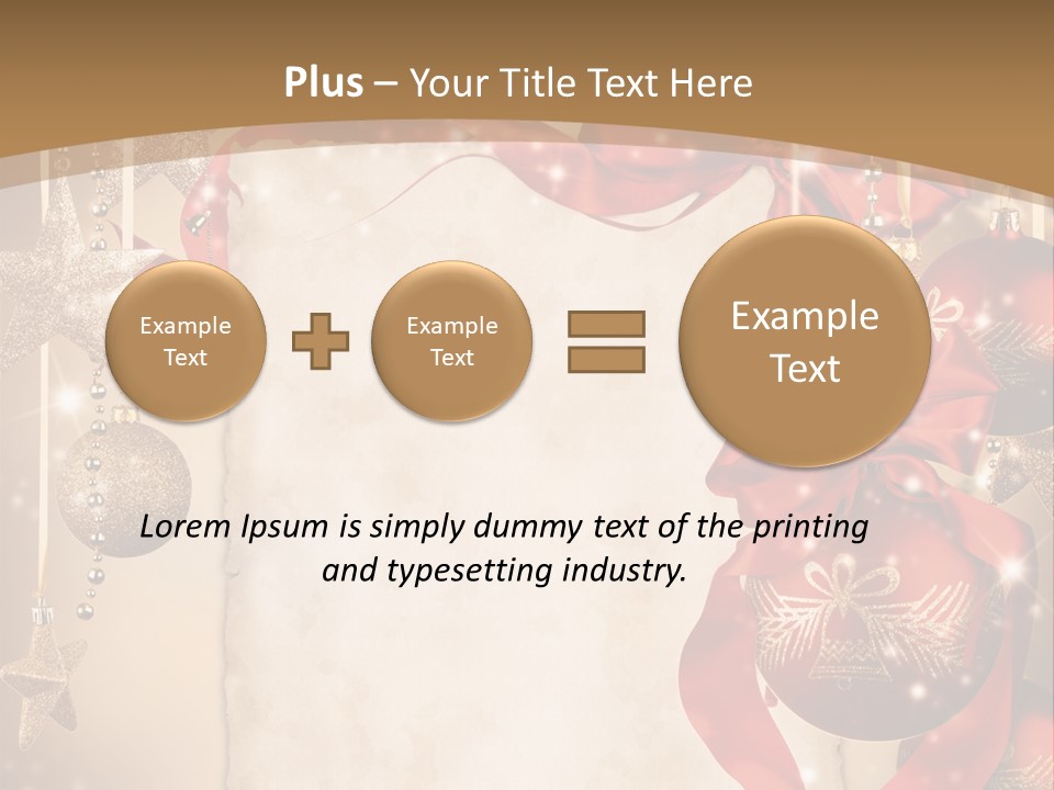 Ornament Post Card Red PowerPoint Template