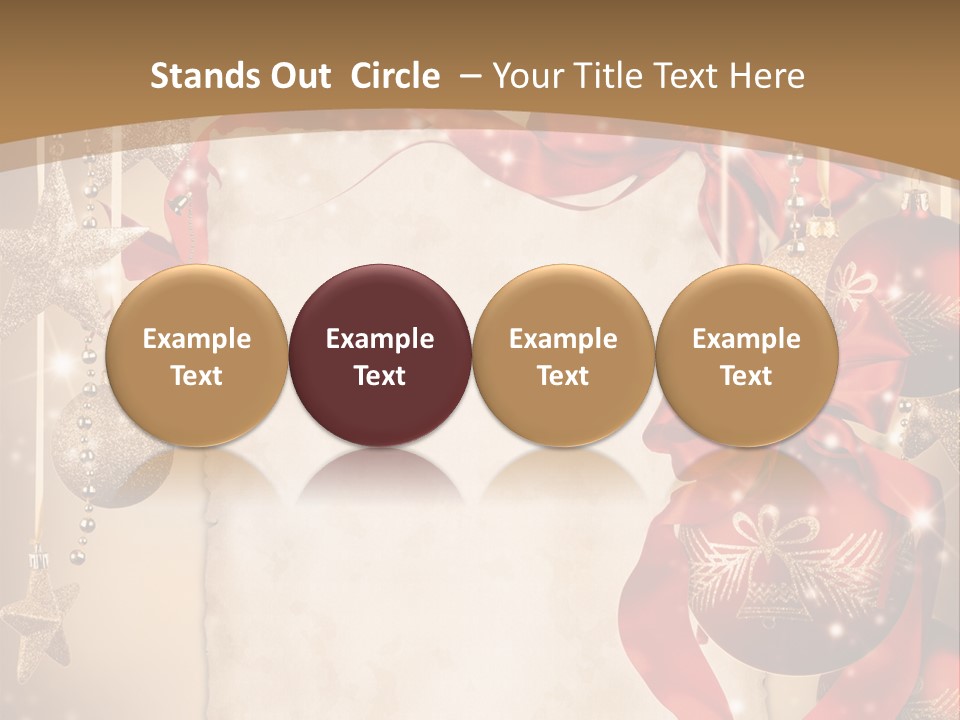 Ornament Post Card Red PowerPoint Template