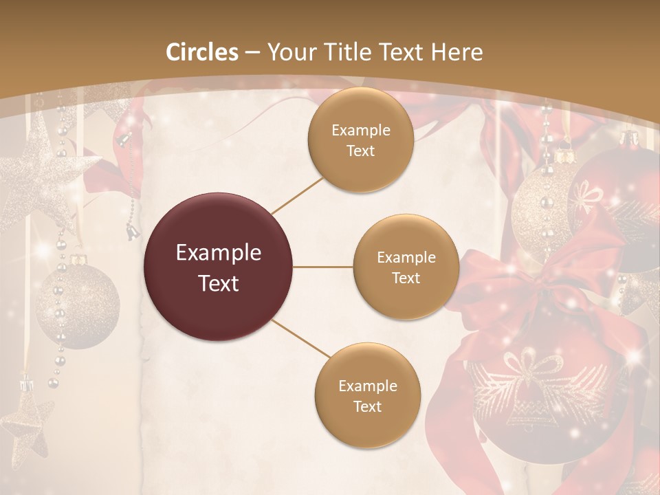 Ornament Post Card Red PowerPoint Template