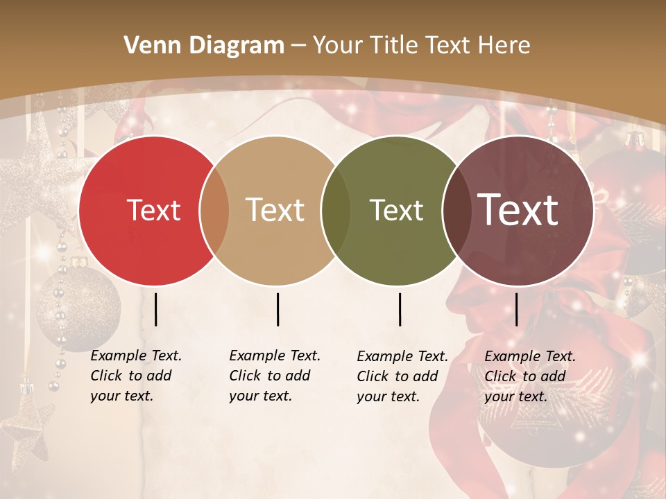 Ornament Post Card Red PowerPoint Template