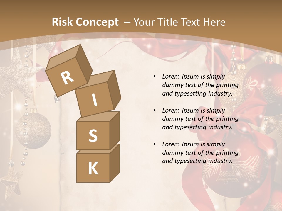 Ornament Post Card Red PowerPoint Template