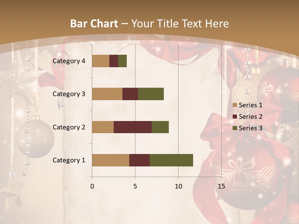 Ornament Post Card Red PowerPoint Template