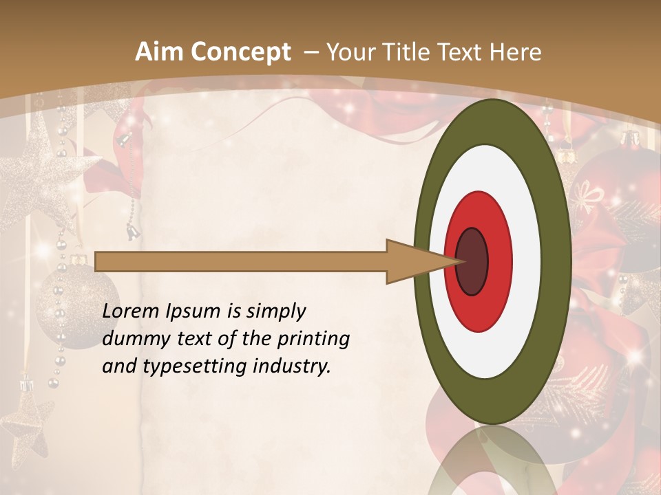 Ornament Post Card Red PowerPoint Template