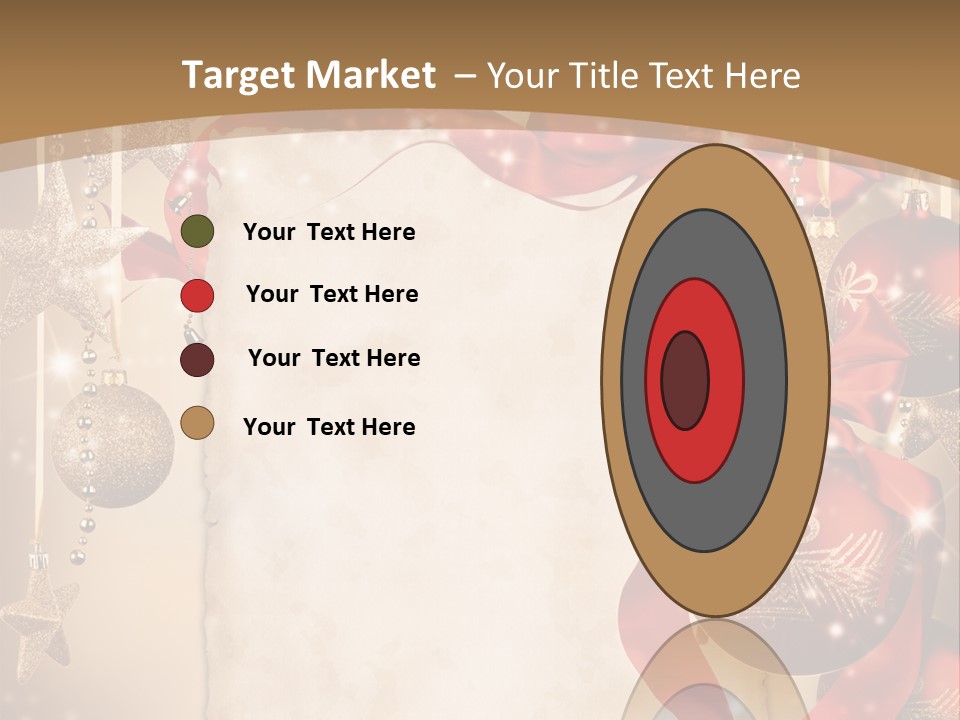 Ornament Post Card Red PowerPoint Template