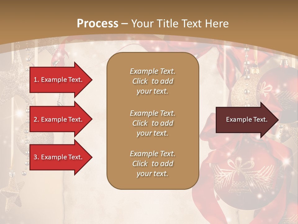 Ornament Post Card Red PowerPoint Template