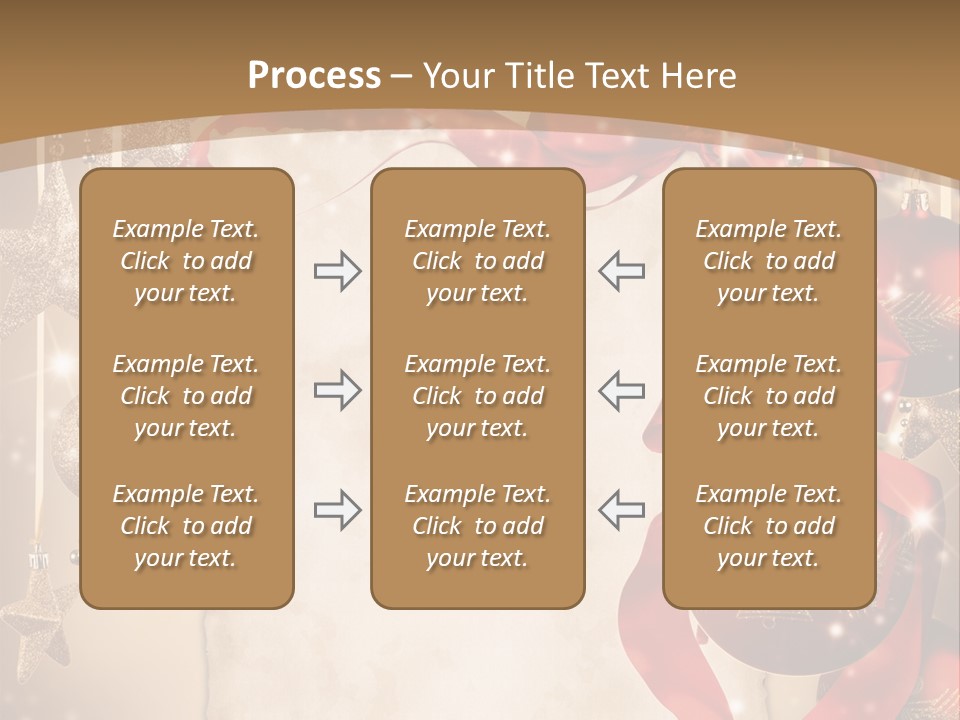 Ornament Post Card Red PowerPoint Template