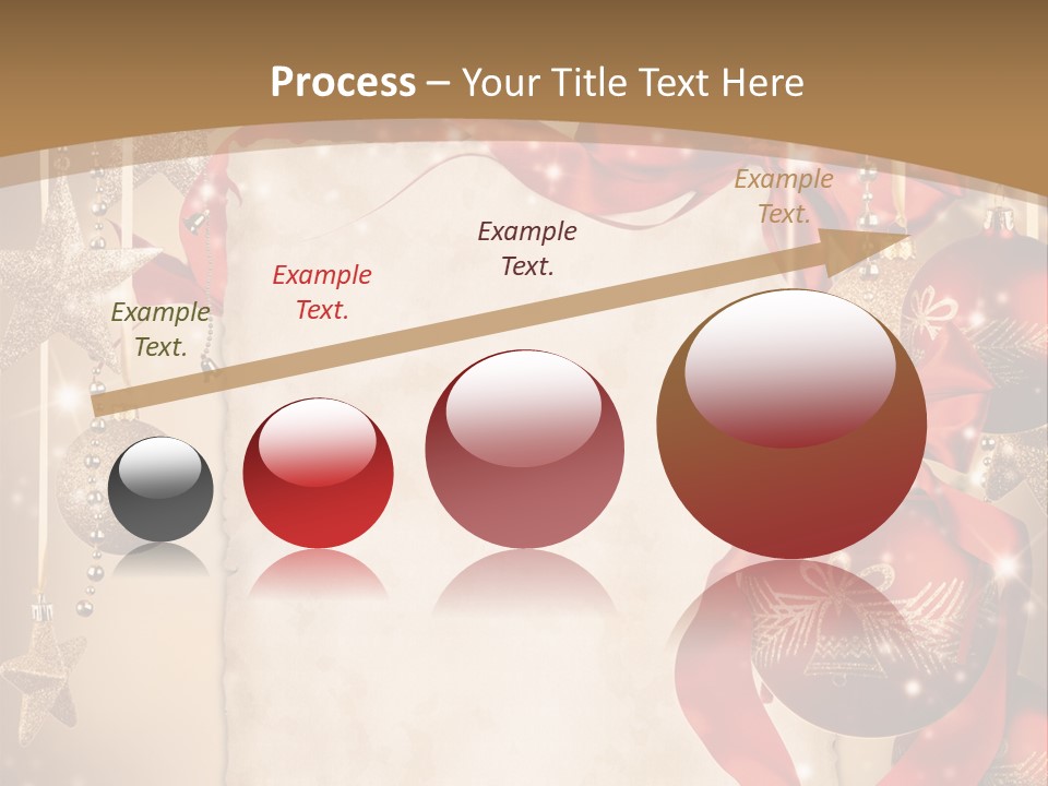 Ornament Post Card Red PowerPoint Template