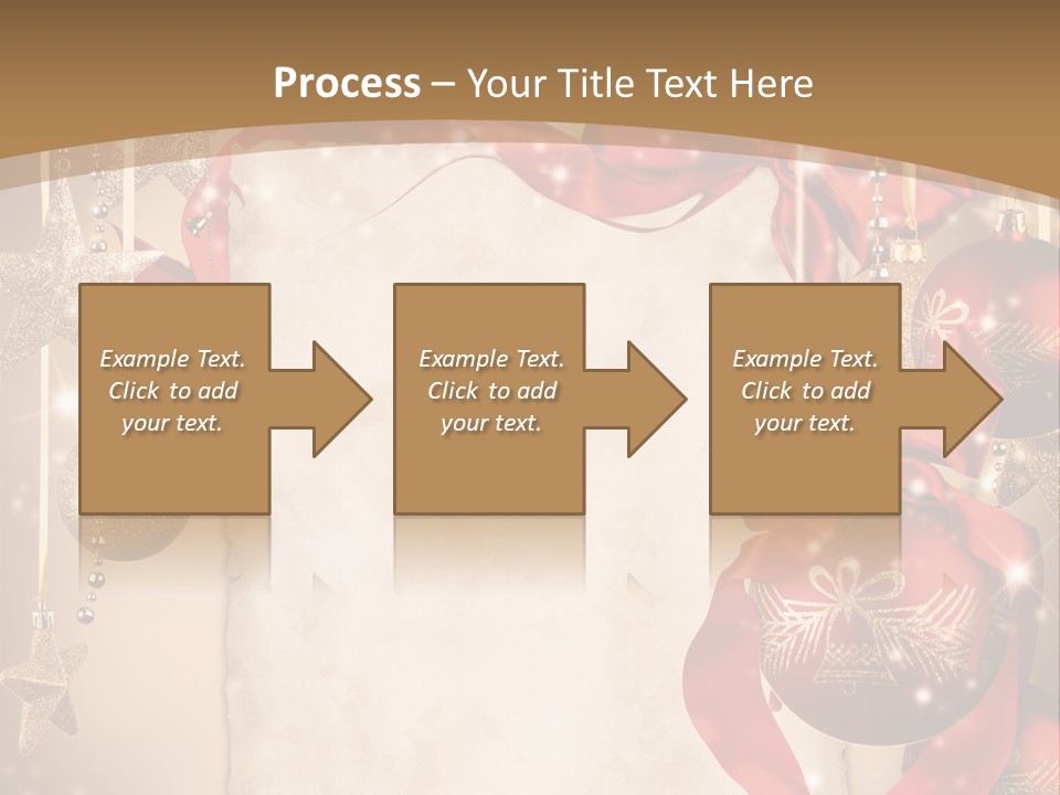 Ornament Post Card Red PowerPoint Template
