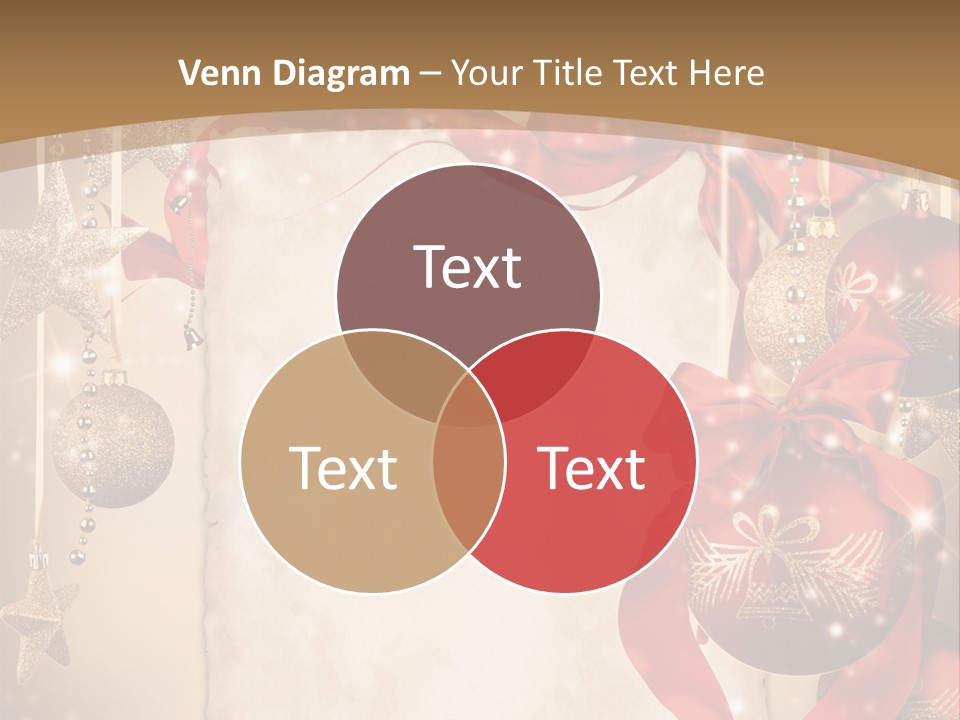 Ornament Post Card Red PowerPoint Template