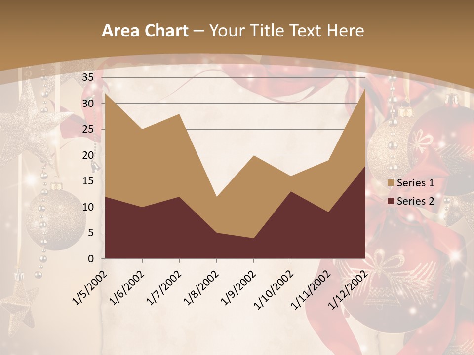 Ornament Post Card Red PowerPoint Template