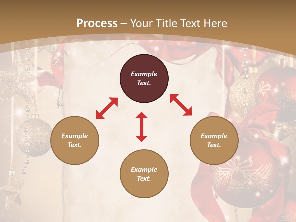 Ornament Post Card Red PowerPoint Template