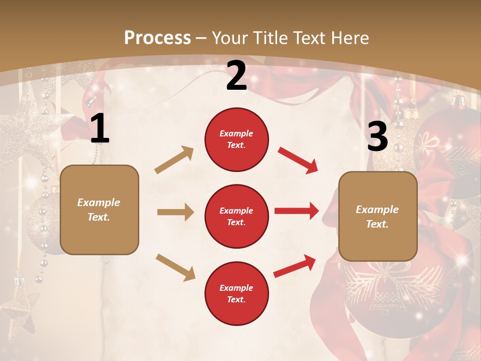 Ornament Post Card Red PowerPoint Template