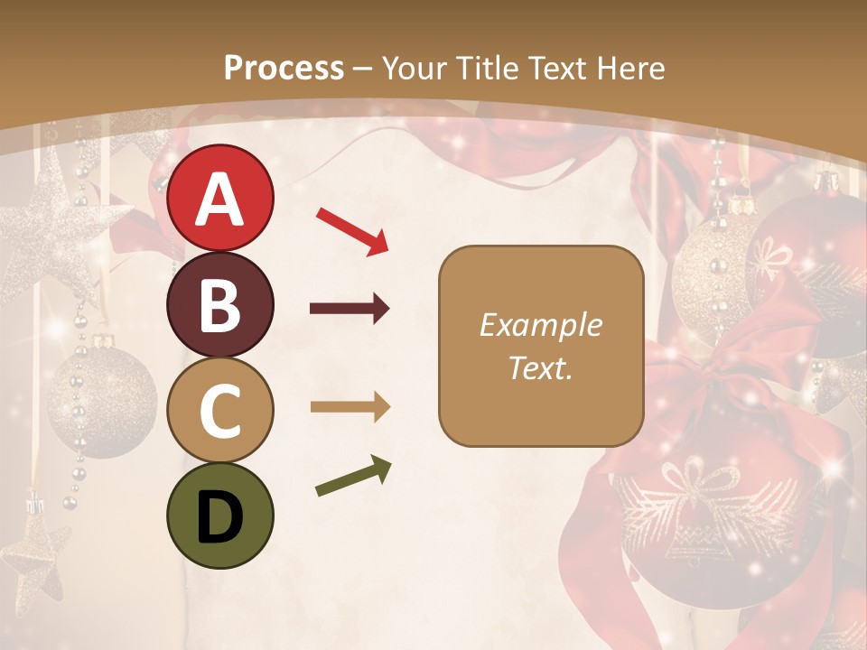 Ornament Post Card Red PowerPoint Template