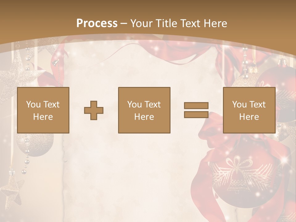 Ornament Post Card Red PowerPoint Template