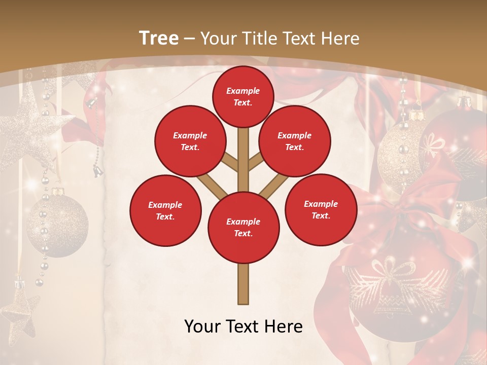 Ornament Post Card Red PowerPoint Template