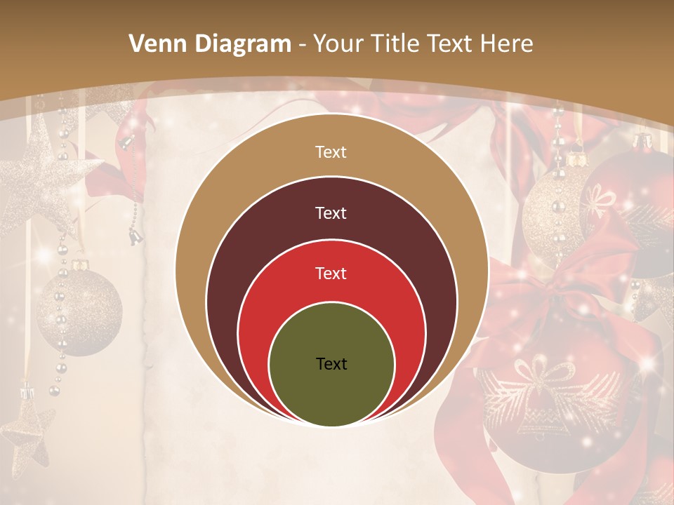 Ornament Post Card Red PowerPoint Template