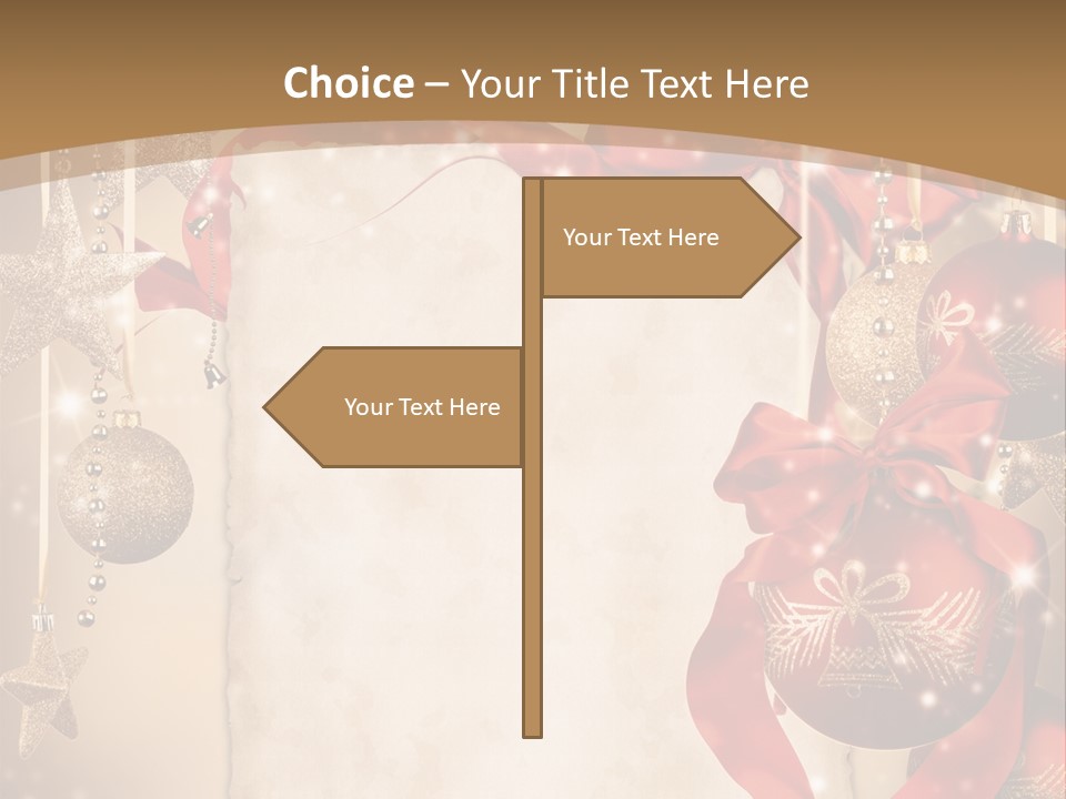 Ornament Post Card Red PowerPoint Template