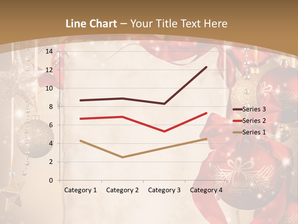 Ornament Post Card Red PowerPoint Template