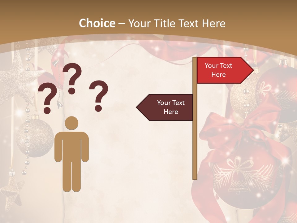 Ornament Post Card Red PowerPoint Template