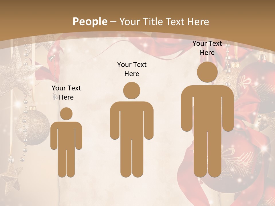 Ornament Post Card Red PowerPoint Template