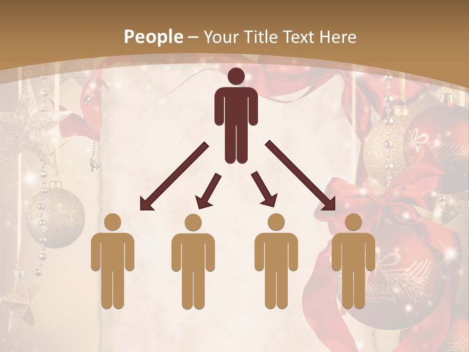 Ornament Post Card Red PowerPoint Template