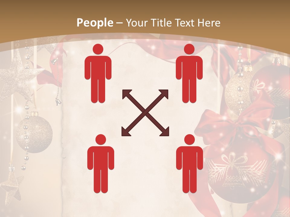 Ornament Post Card Red PowerPoint Template