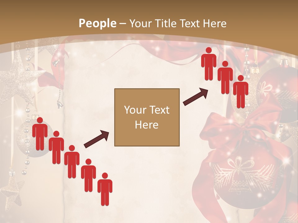 Ornament Post Card Red PowerPoint Template