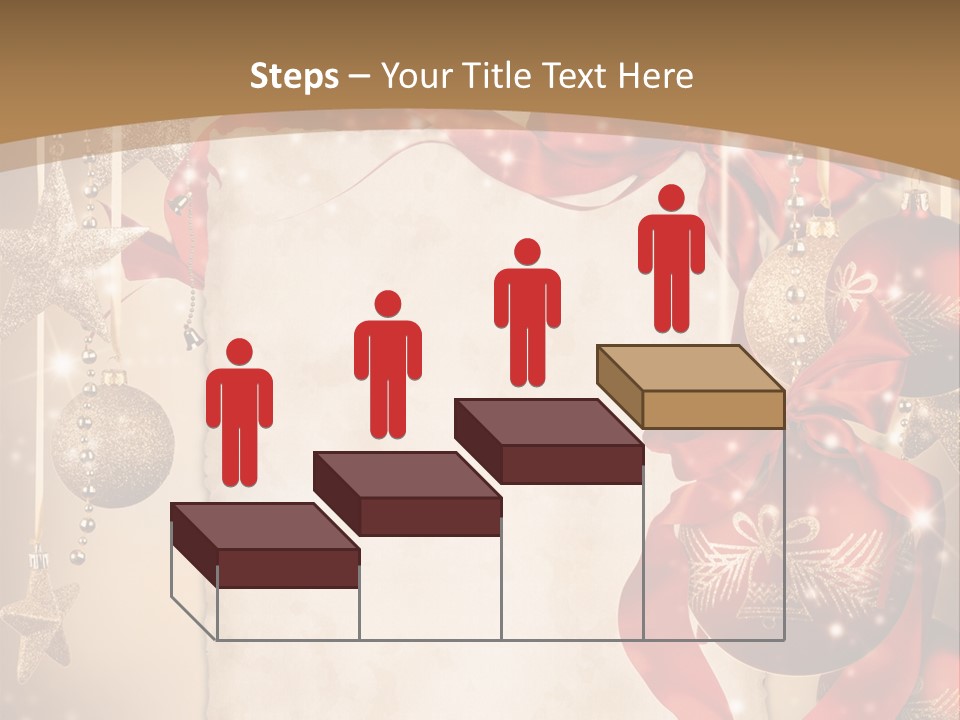 Ornament Post Card Red PowerPoint Template