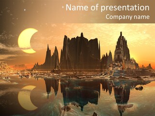 Architecture Illustration Alien PowerPoint Template