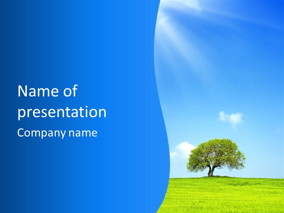 Green Plain Tree PowerPoint Template