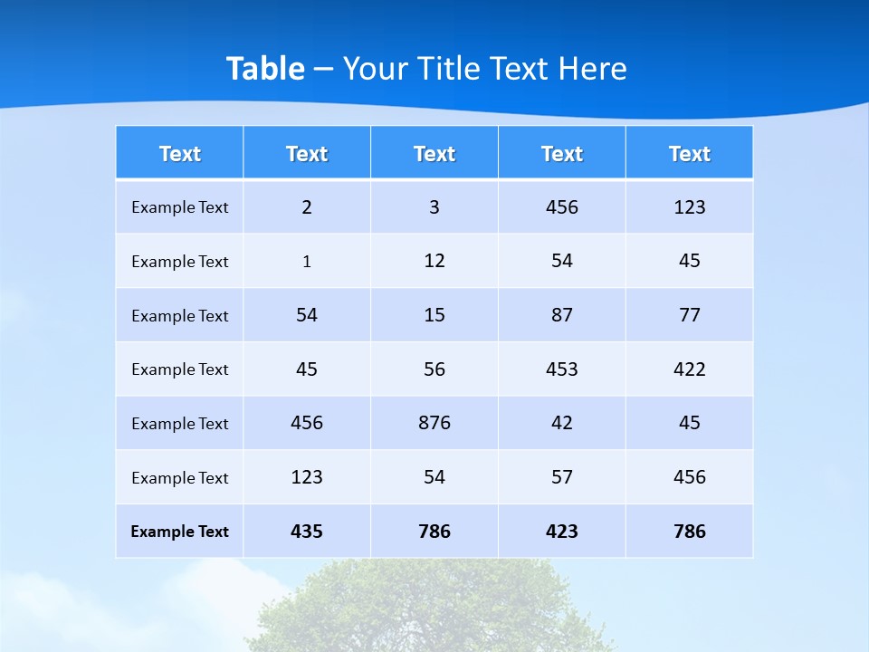 Green Plain Tree PowerPoint Template