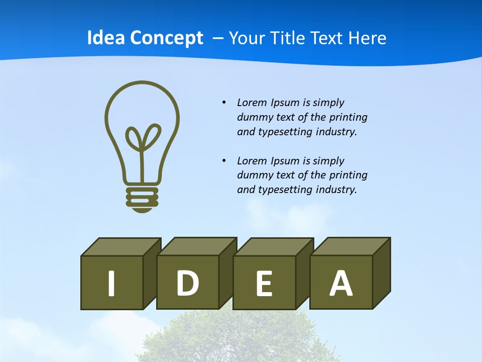 Green Plain Tree PowerPoint Template