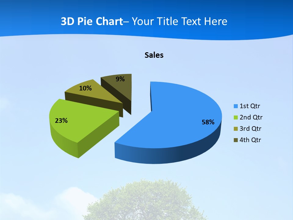 Green Plain Tree PowerPoint Template