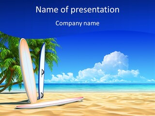 Scenery Beach Sunlight PowerPoint Template