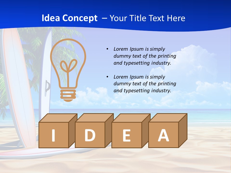 Scenery Beach Sunlight PowerPoint Template