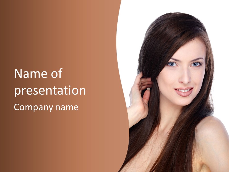 Woman Hair Blond PowerPoint Template