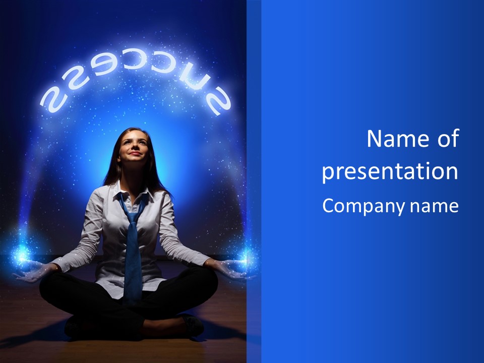 Felt Innovation Businesswoman PowerPoint Template