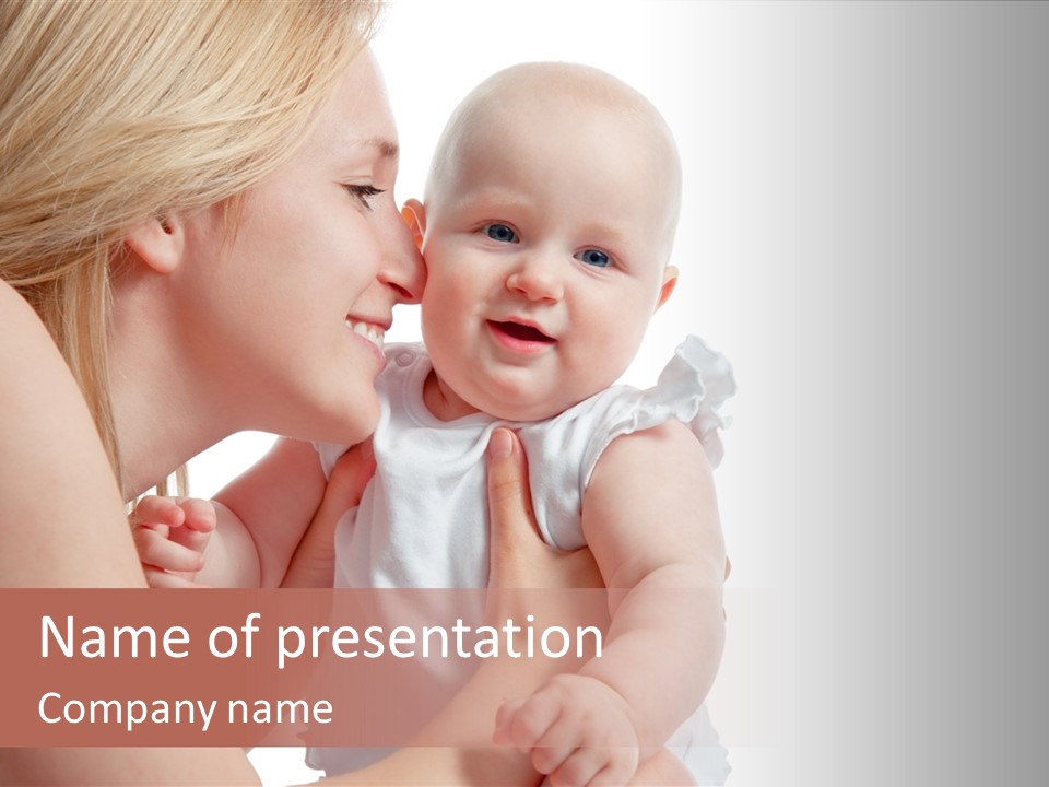 Family Two Caucasian PowerPoint Template