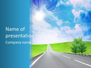 Transportation Cloudscape Sun PowerPoint Template