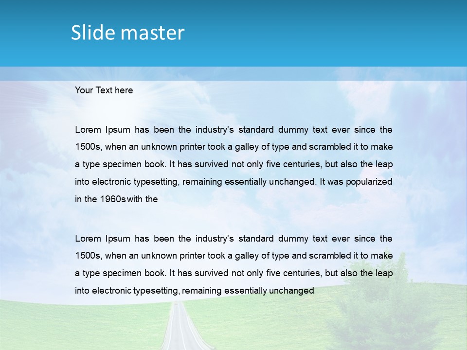 Transportation Cloudscape Sun PowerPoint Template