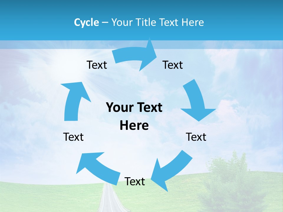 Transportation Cloudscape Sun PowerPoint Template