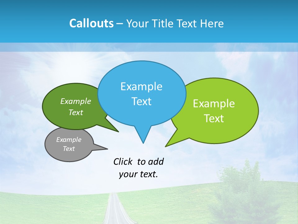 Transportation Cloudscape Sun PowerPoint Template